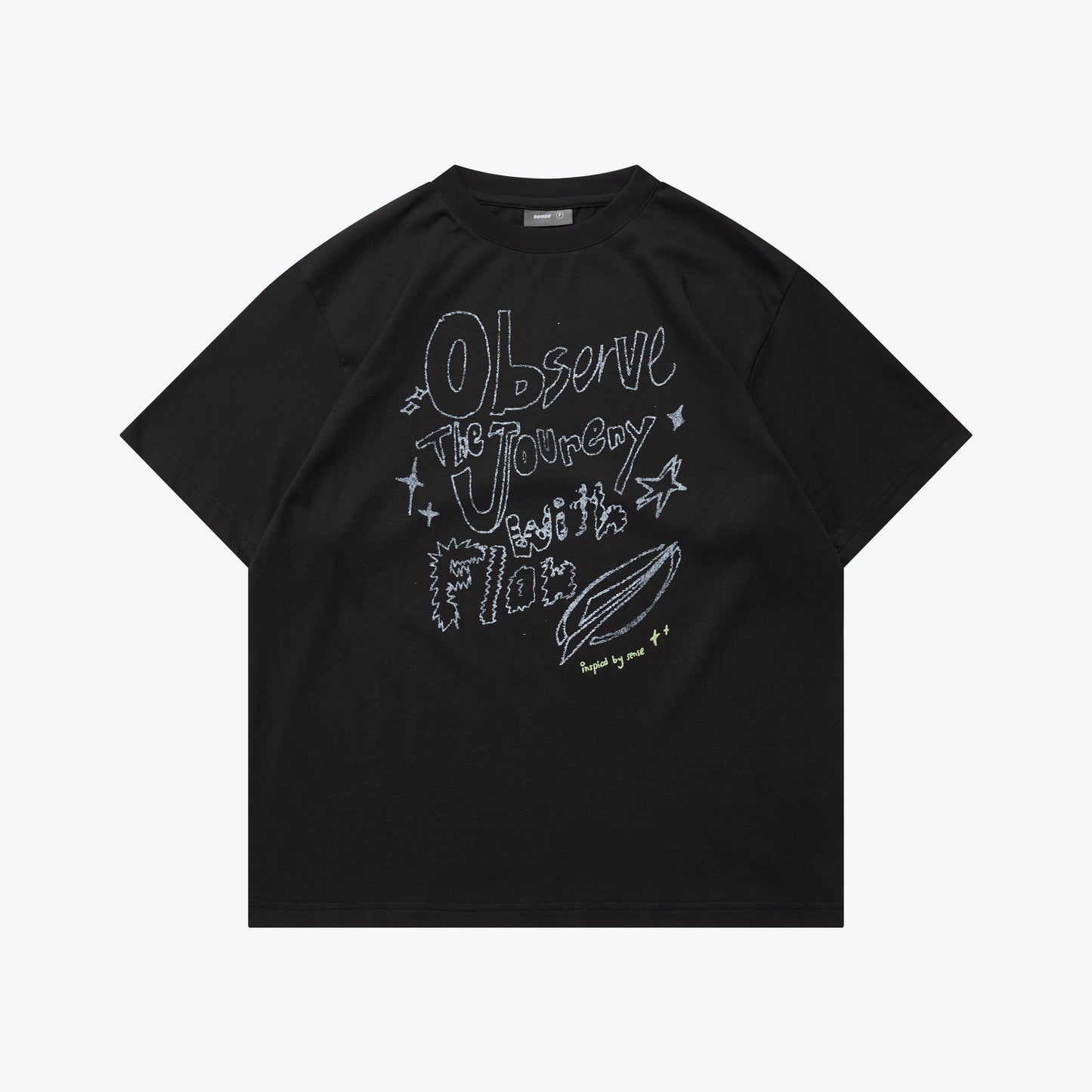 
                  
                    Chalk Printed Oversize tee Black【L24-T04BK】
                  
                