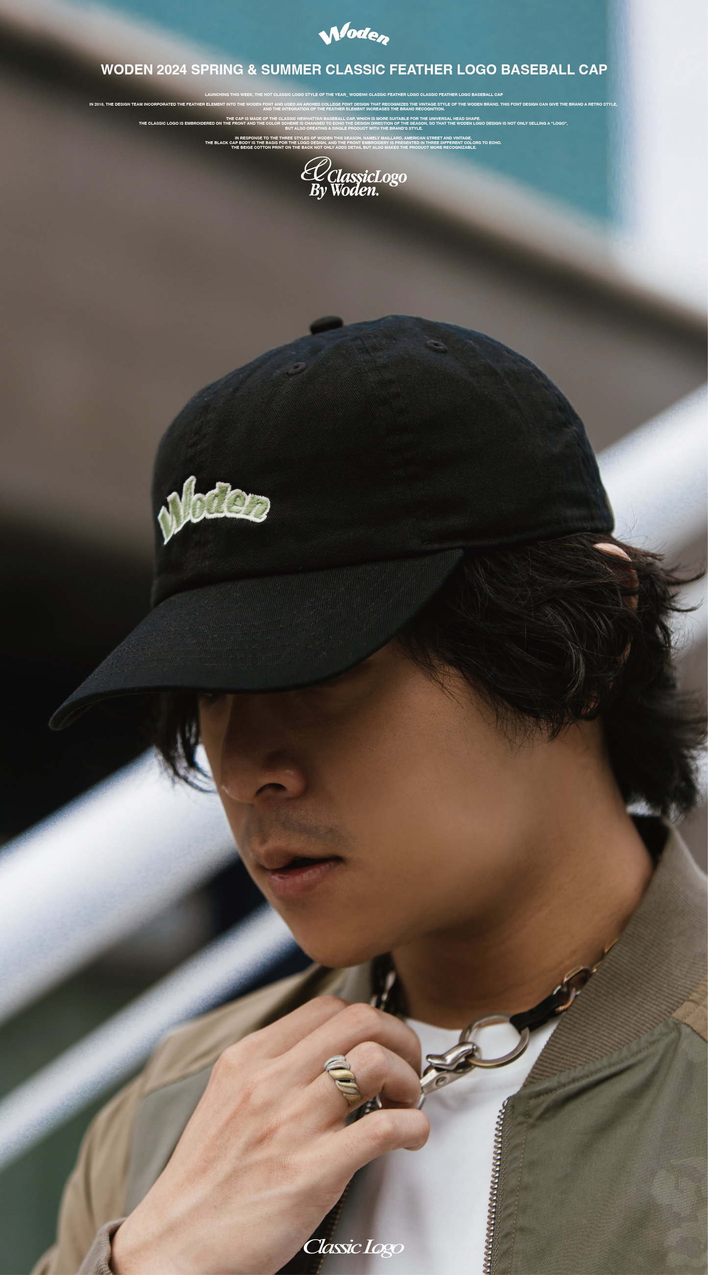 
                  
                    WODEN 2024 Spring & Summer 003 Classic Feather LOGO Baseball Cap Green
                  
                