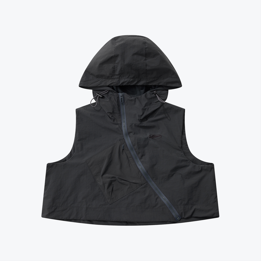Diagonal Zipper Vest Grey【L24-20GY】