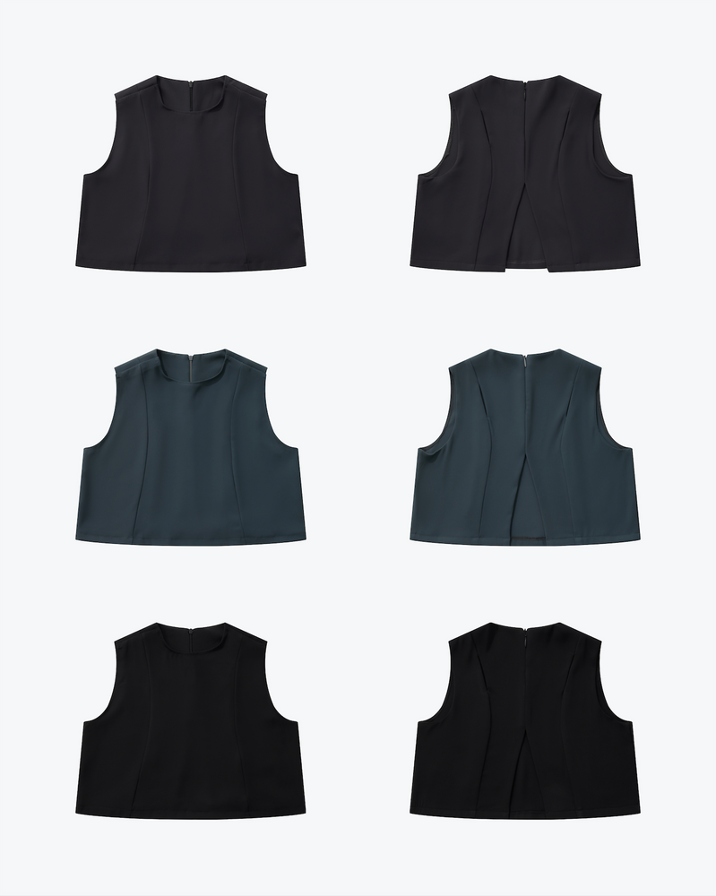 
                  
                    Hollow Cropped Top Vest Black【L24-09BK】
                  
                