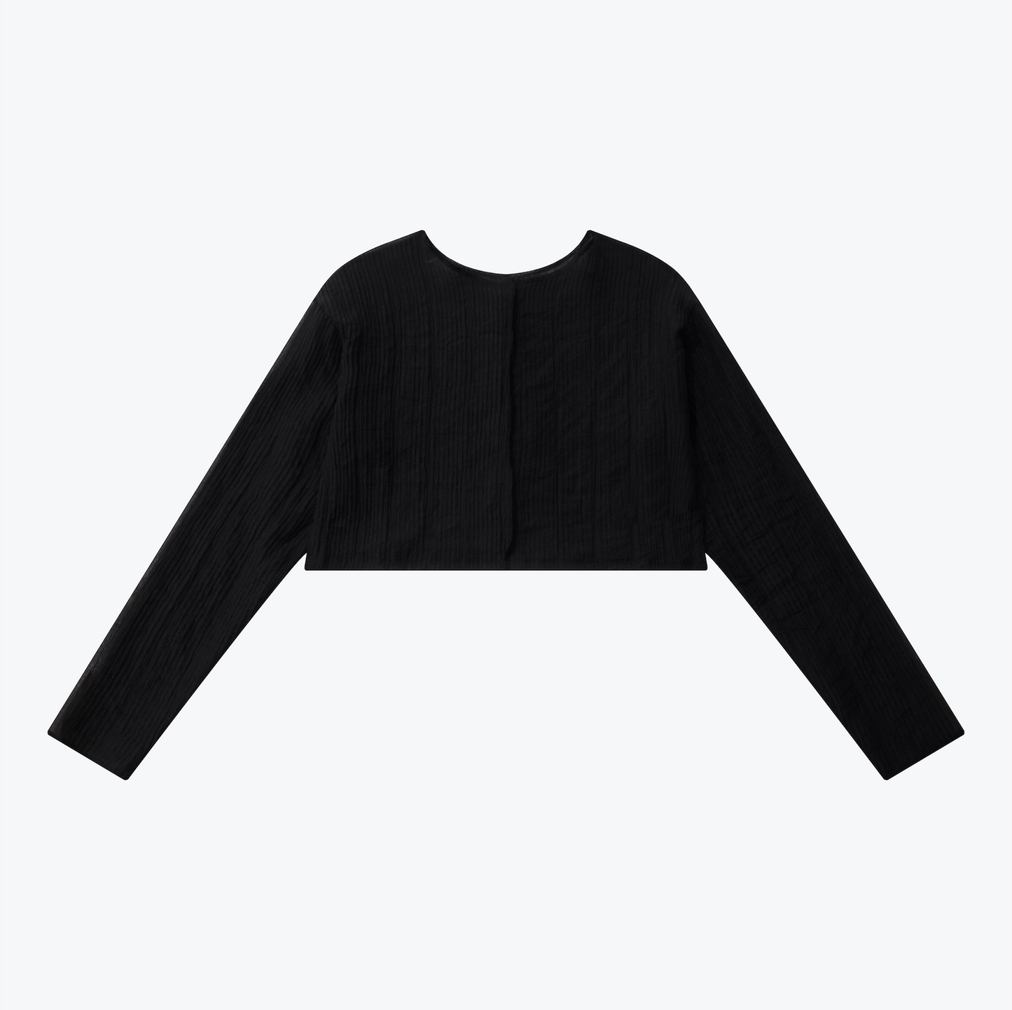 
                  
                    Long Sleeve Tulle Cropped Top Black【L24-08BK】
                  
                