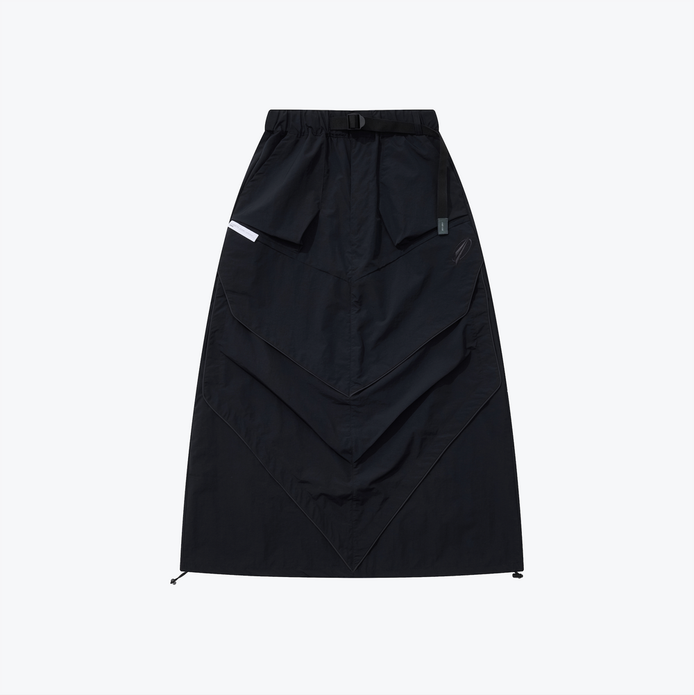 Layer Loose Camber Cone Skirt Black【L24-36BK】