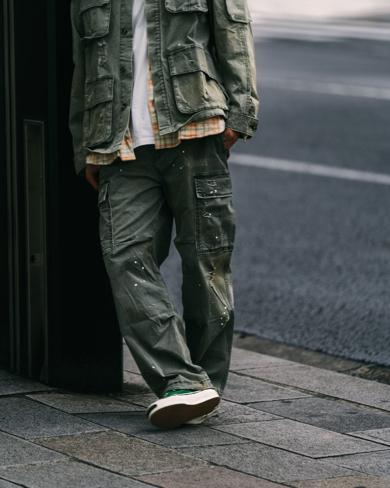 
                  
                    Heavy Dirty Wash Cargo Pants Agate Green【M24-18GN】
                  
                