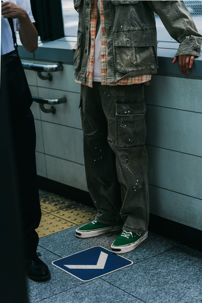 
                  
                    Heavy Dirty Wash Cargo Pants Agate Green【M24-18GN】
                  
                