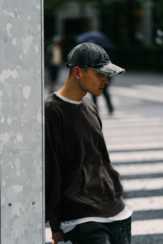 
                  
                    Distressed Crew Neck Dull Black【M24-50DB】
                  
                