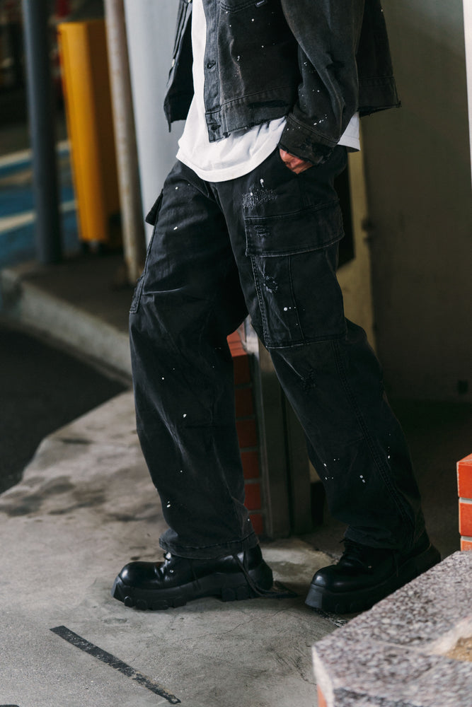 
                  
                    Heavy Dirty Wash Cargo Pants Dull Black【M24-18BK】
                  
                