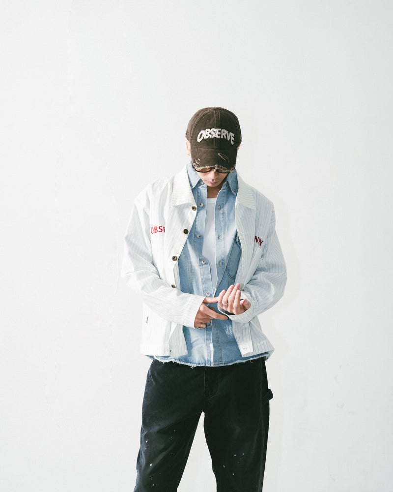 
                  
                    Stripe Patch Worker Jacket White【M24-40WH】
                  
                